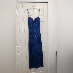 Royal blue sequined dress